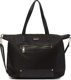 Madden Girl Overnighter Tote Bag | Nordstromrack Black Duffle Bag With Detachable Handle For On-the-go, On-the-go Laptop Bag With Detachable Double Handle, Black Travel Bag With Detachable Handle For On-the-go, Modern Travel Bag With Handles For On-the-go, Versatile Travel Satchel With Adjustable Handle, Trendy Travel Bag With Adjustable Strap, Elegant Diaper Bag With Adjustable Strap For Travel, Travel Satchel With Adjustable Handle, Trendy Shopping Travel Bag With Top Carry Handle