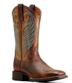 Ariat Women's Round Up Leather Square Toe Western Mid Boots | Dillard's Western Knee-high Outdoor Boots, Western Knee-high Boots For Outdoor, Western Style Knee-high Outdoor Boots, Western Style Knee-high Boots For Outdoor, Western Women Boots, Boots Square Toe, Western Women, Mid Boots, Women Boots