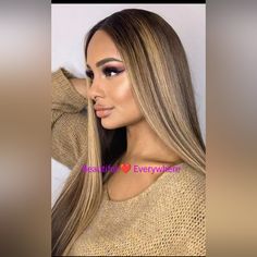 **I Also Carry In Different Lengths %100 Malaysia Hair Straight Human Hair Lace Wig. Pre-Plucked With Baby Hair, Natural Hairline,Brown With Honey Blonde High Lights All Cuticle Are In Tack, %180 Density 4/27 22 Inches Lizzie, Is Long & Very Soft ,Full Hi, Density (%180 )With A Lot Body Malaysia Hair Looks Very Natural With A Pretty Sheen! Perfect For Any Occasion,She Has Gorgeous Honey Blonde High Lights. #4/27 .Healthy Hair,No Split Ends,She Can Have A Middle Part,Side Part, Half Up, There Are So Many Different Ways You Can Style Her. Hd Lace From Ear To Ear (13x4) Feels Very Soft, & Look Very Natural No .Tangle, Shedding Or Matting ***Human Hair With No Synthetic Fibers, G Blonde High, Hair Straight, Human Hair Lace Wigs, Middle Part, Side Part, Hair Natural, Straight Human Hair, Hair Lace, Honey Blonde