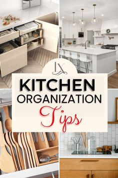 the kitchen organization tips are organized and ready to be used in any type of home