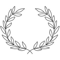 a black and white drawing of a laurel wreath