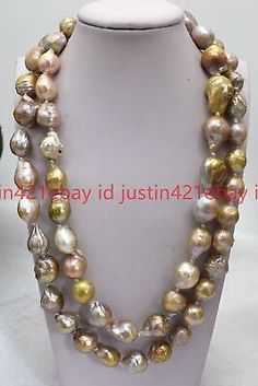 Top Rated Beautiful Natural 13-14mm South Sea Baroque Multicolor Pearl Necklace 16-65 , Fashion Jewelry Multicolor Pearl Necklace, South Seas, Top Rated, Computer Monitor, Pearl Necklace, Jewelry Watches, Fashion Jewelry, Computer, Color