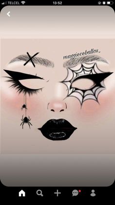 Halloween Smokey Eye Makeup, Halloween Work Makeup Ideas, Halloween Makeup No Costume, Kawaii Halloween Makeup, Simple Halloween Makeup Ideas Eyes, Scary Eyeliner, Easy Halloween Makeup For Work, Alt Graphic Liner