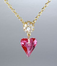 "Dream Of Me" - Swarovski Crystal Necklace Dream Of Me, Crystal Necklace Silver, Pink Heart Necklace, Casual Jewelry, Swarovski Crystal Necklace, Wedding Party Jewelry, February 8, Fancy Jewellery, Tickled Pink