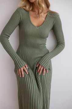 Fitted Knit Midi Dress with Long Sleeves - V-neck; - 50% viscose, 50% acrylic - rib knit;   2 sizes 2/4 US numeric bust up to 36,6 inches or 93 cm waist up to 29 1/2 inches or 75 cm hips up to 37.4 inches or 95 cm 6/8 US numeric  bust up to 39 inches or 99 cm waist up to 33.4 inches or 85 cm hips up to 40.1 inches or 102 cm HANDLING:  Hand wash or delicate wash using washing machine,  water temperature not more than 86 degrees Fahrenheit or 30 Celsius.  Dry cleaning is prohibited.  Do not tumble dry. Do not bleach. Ironing at max 230 Fahrenheit or 110 Celsius (iron settings for Acrylic/Wool/Nylon) PAYMENT You can pay for your order with PayPal or using a credit card. Write to me and I will send you an instruction from Etsy how to do it. SHIPPING Standard shipping is free to the USA.  You c Apricot Clothing, Midi Dress For Women, Hip Ups, Ribbed Knit Dress, Vert Olive, Elegant Dresses For Women, Comfy Sweaters, Knit Midi, Water Temperature