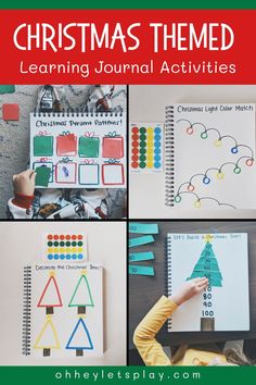 christmas themed learning journal activities for kids