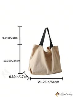 BirdinBag - Double Handled Oversized Shopper Bag Large Casual Canvas Shopping Bag, Casual Large Shoulder Bag For Shopping, Solid Color Canvas Tote Bag For Errands, Solid Canvas Tote Bag For Errands, Large Casual Shoulder Bag For Errands, Casual Large Shoulder Bag For Errands, Casual Large Size Shoulder Bag For Errands, Large Beige Bags For Errands, Large Casual Bag For Errands