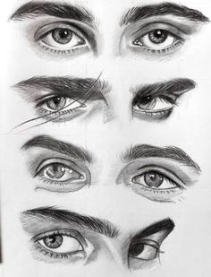 several different types of eyes are shown in this drawing