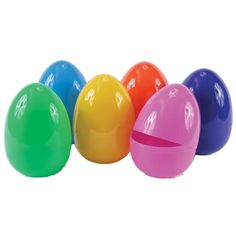 an assortment of colored plastic easter eggs