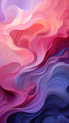 an abstract painting with wavy lines and colors