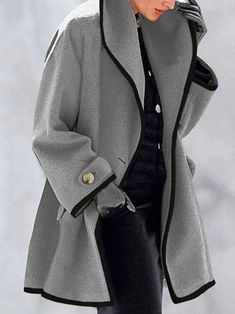 Cheap Classic Outerwear For Fall, Grey Ladies Short Coat, Affordable Long Sleeve Pea Coat For Winter, Cheap Gray Outerwear For Work, Cheap Classic Outerwear With Flap Pockets, Cheap Women's Pea Coat With Button Closure, Cheap Women's Pea Coat For Work, Cheap Double-breasted Outerwear With Pockets, No Sleeve Coats