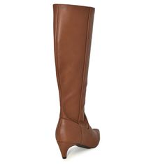 Description: These Wild Diva Kitten Heel Knee High Boots are perfect for all-day comfort and timeless style. Crafted with luxurious vegan leather, they feature a chic and flattering pointed toe design, with a side zipper closure for easy wear. A padded insole and fully lined interior provide extra support and stability, while the low kitten heel ensures an elegant profile. A must-have for your wardrobe, these timeless boots can be paired with dresses or trousers for a sophisticated look. Details Timeless Boots, Heel Knee High Boots, Toe Designs, Kitten Heel, Easy Wear, Brown Boots, Timeless Style, Knee High Boots, High Boots