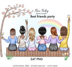 Best Friends Clipart Besties Clipart Soul Sisters Clipart | Etsy 6 Friends Drawing, Best Friends Clipart, Sister Clipart, Cocktails Clipart, Besties Pictures, Butterfly Angel, Friends Clipart