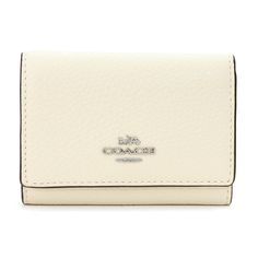 Coach Pebbled Tri-Fwallet White Size: Body: Approx. H7.5 W10.5 D3 (Units In Cm)Body Weight: Approx. 85g Bags Coach, Body Weight, Coach Bags, White Color, Limited Time, Color White, White, Color