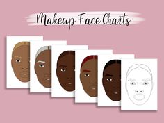 Makeup Artist Template, Procreate Face, Artist Template, Fix Makeup, Face Charts, Face Template, Makeup Face Charts, Makeup Spray, Face Chart