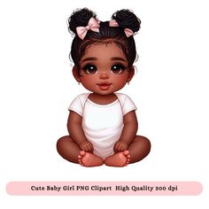 Angel Baby Pictures, Mommy Photos, Black Baby Girl, Black Baby Art, Baby Shower Images, Party Png, Clipart Baby, Cute Black Babies, Girls With Black Hair