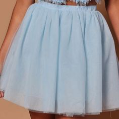 High Rise Tulle Mini Skirt With Elastic Waistband. The Skirt Has Some Stretch. Nwt Panty Shorts, Tulle Mini Skirt, Mini Leather Skirt, Light Blue Skirts, Latex Skirt, Plaid Pleated Mini Skirt, Skirt With Elastic Waistband, Belted Mini Skirt, Blue Denim Skirt