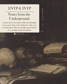 an image of a book with the title entp & intp notes from the underground