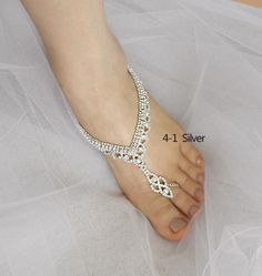 Wedding Barefoot Sandals Bridal Foot Jewelry Gold or by Kimsically Elegant Silver Anklets With Bling, Elegant Silver Bling Anklets, Gold Sparkling Sandals For Wedding, Sparkling Gold Sandals For Wedding, Elegant Silver Toe Ring Barefoot Sandals, Elegant Silver Barefoot Sandals For Party, Silver Toe Ring Anklets For Party, Silver Sandals With Bling And Ankle Strap, Elegant Party Anklets With Bling