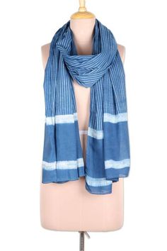 Blue Cotton Handloom Dupatta, Indigo Cotton Dupatta With Block Print, Blue Casual Cotton Scarf, Casual Blue Cotton Scarves, Casual Blue Cotton Scarf, Blue Cotton Summer Scarves, Bohemian Blue Scarf With Natural Dye, Blue Bohemian Scarf With Natural Dye, Indigo Cotton Handloom Dupatta