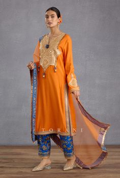 Torani-Orange Paakizah Phiran Set-INDIASPOPUP.COM Chintz Print, Orange Dupatta, Orange Suit, Latest Dress Design, Kurta Set For Women, Latest Fashion Dresses, Pakistani Fashion Party Wear, Indian Textiles, Embroidery Designs Fashion