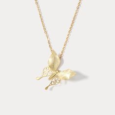 This golden, hollow-shaped butterfly necklace will make you feel as light as a feather! Flutter from day to night in this exquisite, eye-catching accessory! Perfect for special occasions or for adding some dazzling flair to your everyday. DETAILS Plating: 18K Gold Materials: 18K Gold on  Silver Length:  15.75 "(40cm) + Extender: 1.18"(3.0cm) Weight:  5 g Fine Necklace, Blue Morpho Butterfly, Pearl Gifts, Light As A Feather, Golden Necklace, Butterfly Gifts, Butterfly Pendant Necklace, Enamel Necklaces, Valentines Day Gifts For Her