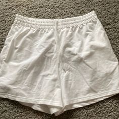 White Shorts With Drawstring Basic White Bottoms With Built-in Shorts, White Basic Bottoms With Built-in Shorts, Basic White Shorts For Spring, White Basic Shorts For Spring, Basic White Bottoms With Elastic Waistband, Summer Shorts By Amazon, Stretch Bottoms From Amazon, Solid Color Summer Bottoms From Amazon, Solid Color Amazon Bottoms For Summer