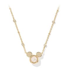 Sparkle in a whole new way with this Mickey Mouse icon short necklace by Kendra Scott. Worn alone or layered, it dazzles with a white pearl on the pendant and sparkling clear crystals on the chain. Part of an all-new collection of magically crafted styles, this iconic necklace means it's your time to shine. Kendra Scott Disney, Mickey Mouse Icon, Mouse Icon, Decal Codes, Kendra Scott Necklace, Bloxburg Decal Codes, Disney Shop, Clear Crystals, Short Necklace