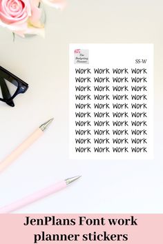 an image of a desk with pink roses and pencils on it, next to a note