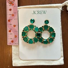 Brand New Statement Drop Earrings, J Crew Jewelry, Earrings Color, J Crew, Emerald, Jewelry Earrings, Women Jewelry, Drop Earrings, Brand New