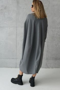 Long Sweatshirt Dress, Grey Jersey Dress, Maternity Long Dress, Loose Tunic, Fast Fashion Brands, Casual Wear Dress, Boho Pants, Black Sequin Dress, Dress Cotton