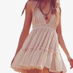 Brand New Lace Haulter Top Dress Bohemian Dresses Summer, White Island Dress, Bohemian Short Dress, Greece Summer Dress, Mamma Mia Outfit Inspiration, Spring In Greece Outfits, Mamma Mia Clothes Style, Feminine Mini Dress For Beach Season, Beige Lined Mini Dress For Summer