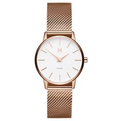 minimalist women's watch inspired by the classic style of new york. the lexington gold watch for women features a petite watch case and clean white watch dial. worldwide shipping + easy returns. Mvmt Watches, Classic Jewelry Pieces, Bday Wishes, White Dial Watch, Wink Wink, Big Watches, White Watch, Invicta Watches, Mesh Bracelet