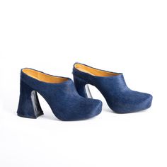 High Quality Leather Women's High Heels Horsehair Slippers Summer New Luxury Brand Designer Casual Comfortable Fashion Sandals Trendy Blue High Heel Mules, Blue Round Toe Mules, Blue Leather Platform Mules, Trendy Blue Round Toe Mules, Blue Mules With Sculpted Heel For Party, Blue Leather Mules For Evening, Blue Party Mules With Sculpted Heel, Chic Blue Square Toe Mules, Blue High Heel Synthetic Mules