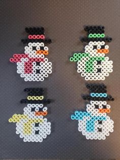 the lego snowman is made out of different colored beads