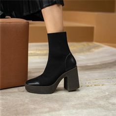 Nakia Women's Elegant Platform Boots | Ultrasellershoes.com – Ultra Seller Shoes Winter Chunky Platform Heels, Casual Fitted Platform Boots With Reinforced Heel, Casual Round Toe Fitted Heels, Casual Fitted Heels With Round Toe, Casual High Ankle Platform Boots For Summer, Casual Block Heel Platform Boots For Spring, Casual Fitted Platform Boots With Block Heel, Casual Pointed Toe Platform Boots, Casual Platform Boots With Pointed Toe