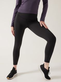 Ultimate Stash 7/8 Tight | Athleta Gym Studio, Athleta Leggings, Back Drop, New And Improved, Pocket Leggings, Athleta Pants, At The Gym, Drop In, Black Tights