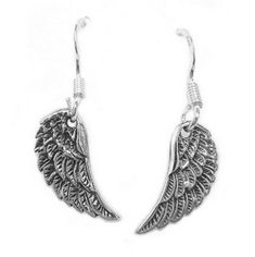 Genuine 925 Sterling Silver Angel Wing Dangle Drop Kidney Wire Back Earrings Beautifully crafted and well designed Hypoallergenic and nickel free. A symbol of good luck or protection against evil, or symbolize hope, enlightenment, guidance and protection Wing Size: 25mm Kidney wire backs for comfort and security when worn Great for gifts too! All items come with a gift box. 30-day money back guarantee. PROPERLY STAMPED & MARKED 925 PICTURES ENLARGED TO SHOW DETAILS. Symbolic Silver Earrings With Ear Wire, Symbolic Sterling Silver Earrings With Oxidized Finish, Silver Symbolic Hypoallergenic Earrings, Silver Hypoallergenic Symbolic Earrings, Handmade Silver Wing-shaped Earrings, Symbolic Sterling Silver Drop Earrings, Silver Wing-shaped Earrings, Symbolic Earrings With Oxidized Finish For Gift, Elegant Nickel-free Wing-shaped Jewelry