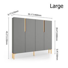 an image of a sideboard with measurements for the size and width in front of it