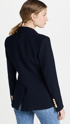 Veronica Beard Miller Dickey Jacket | Shopbop Wardrobe Edit, Faded Denim, Tailored Blazer, Veronica Beard, Double Breasted, Cool Style, New Arrivals, Full Length, Long Sleeve Blouse