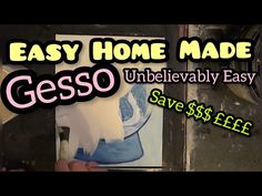 someone is painting a shoe with the words easy home made gesso unhelevably easy