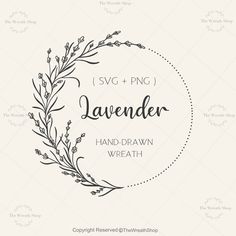 the logo for lavender hand drawn wreath