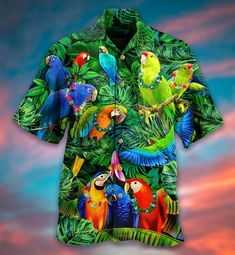 Parrot Couple Hawaiian Shirt Love Happiness Looking for a stylish and unique shirt for your next vacation or beach day? Look no further than our 3D sublimation printed Hawaiian shirt! Also known as an aloha shirt or Hawaii shirt, this colorful and eye-catching piece is sure to turn heads. Made with high-quality materials along with  [...] Multicolor Printed Summer Shirt, Summer Multicolor Printed Shirt, Summer Multicolor Tops With All Over Print, Vacation Multicolor Print Shirt With All Over Print, Hawaiian Printed Shirt For Vacation, Green Digital Print Top For Summer, Multicolor Printed Summer Hawaiian Shirt, Multicolor Short Sleeve Beach Shirt, Colorful Printed Shirt For The Beach