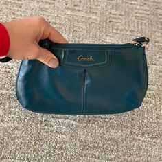 Blue Coach Wristlet. Never Used. In Brand New Condition. Coach Blue Pouch Wristlet, Blue Coach Pouch Wristlet, Blue Coach Wristlet For Daily Use, Coach Blue Wristlet For Daily Use, Coach Blue Clutch For Everyday Use, Blue Coach Clutch For Everyday Use, Coach Blue Wristlet For Travel, Blue Travel Wristlet With Removable Pouch, Blue Wristlet With Removable Pouch For Travel