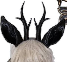 Fantasy Rabbit, Horns Cosplay, Fantasy Costumes, Black Animals, Rabbit Ears, Costume Hats, Animal Ears, Antlers, Headpiece