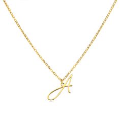 Celebrate your personal identity with this unique YourLetter Initial Necklace. Choose your own letter initial personalization from A-Z, and show off your custom piece with a realistic handwritten letter design. The necklace has a luxurious gold color finish, making it a timeless accessory. Letter Necklace Initials, Letter Model, Initial Letter Necklace, Gold Letter Necklace, Gifts For Your Sister, Letter Pendant Necklace, Party Necklace, Couple Wedding, Trendy Necklaces