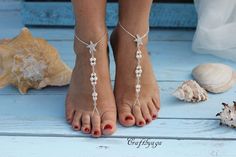 Barefoot sandals,Starfish beaded barefoot sandals,Flower girls barefoot sandals,Beach wedding barefoot sandals,Bridal barefoot sandalsAnklet White Barefoot Sandals, Boho Barefoot Sandals, Pearl Barefoot Sandals, Red Toes, Sandals Bridal, Bermuda Wedding, Bridal Foot Jewelry, Barefoot Sandals Wedding, Beach Wedding White