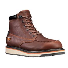 Timberland PRO Gridworks 6" WP Wedge Work Boot - Brown - TB0A1KRQ214 – Overlook Boots Wedge Work Boots, Yellow Boots, Timberland Pro, Man Shoes, Boot Companies, Timberlands, Work Boots Men, Work Boot, Timberland Mens