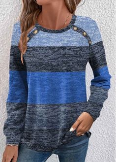 Color:Blue;Size:S;Size:M;Size:L;Size:XL;Size:XXL;Package Contents:1 X T Shirt;Occasion:Other;Style:Casual; Blue Casual Tops With Button Closure, Casual Blue Top With Button Closure, Casual Blue T-shirt With Buttons, Fall Crew Neck T-shirt With Button Closure, Casual Long Sleeve T-shirt With Button Closure For Fall, Blue Crew Neck T-shirt With Buttons, Blue Long Sleeve Tops With Buttons, Blue Long Sleeve Top With Buttons, Crew Neck T-shirt With Buttons For Fall