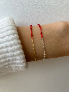 Red String Bracelet. Red String of Fate Bracelet. Red String Silk Bracelet. Gold Filled/sterling Silver Red String Bracelet. - Etsy Cyprus Minimalist Red Friendship Bracelet With Sliding Knot, Red Minimalist Sterling Silver Bracelets, Minimalist Red Friendship Bracelet, Red String Of Fate Bracelet, String Of Fate, Red String Of Fate, Kabbalah Bracelet, Number Seven, Silk Bracelet